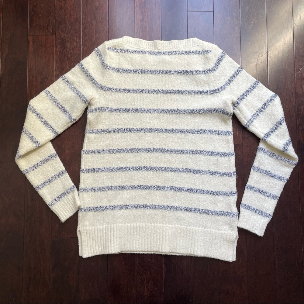 Ann Taylor Loft Women's Texture Soft Sweater Size XS Striped - Picture 3 of 6
